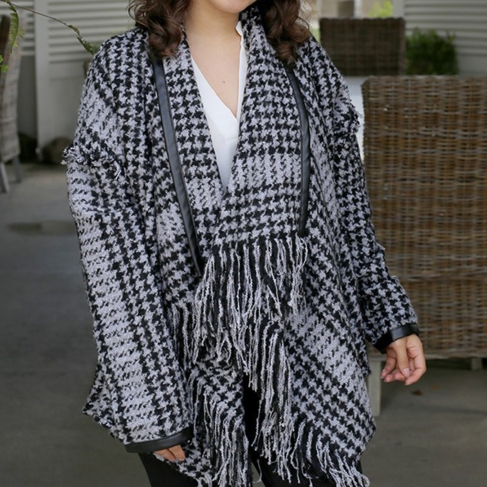 Black/Grey Shawl Collar Jacket